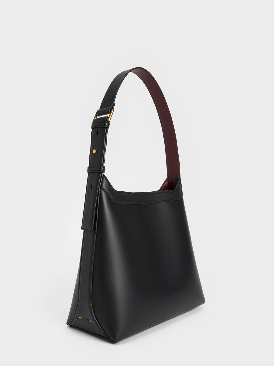 Leona Large Hobo Bag, Black, hi-res