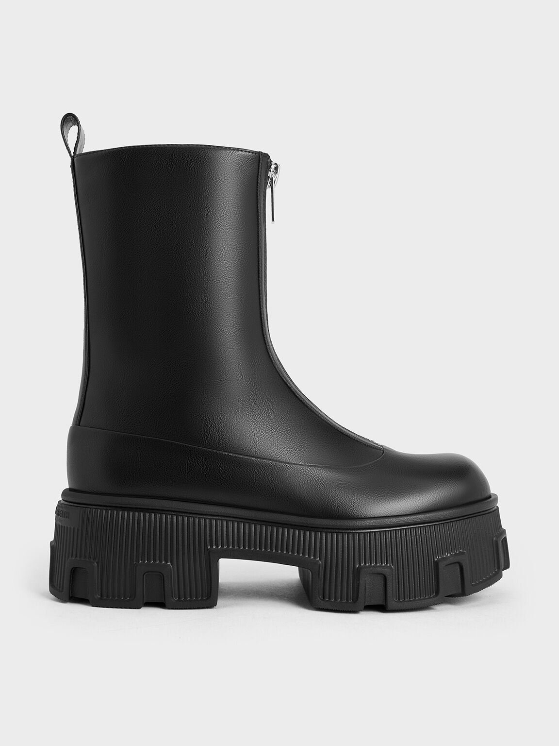 Botas de plataforma con cremallera, Negro, hi-res