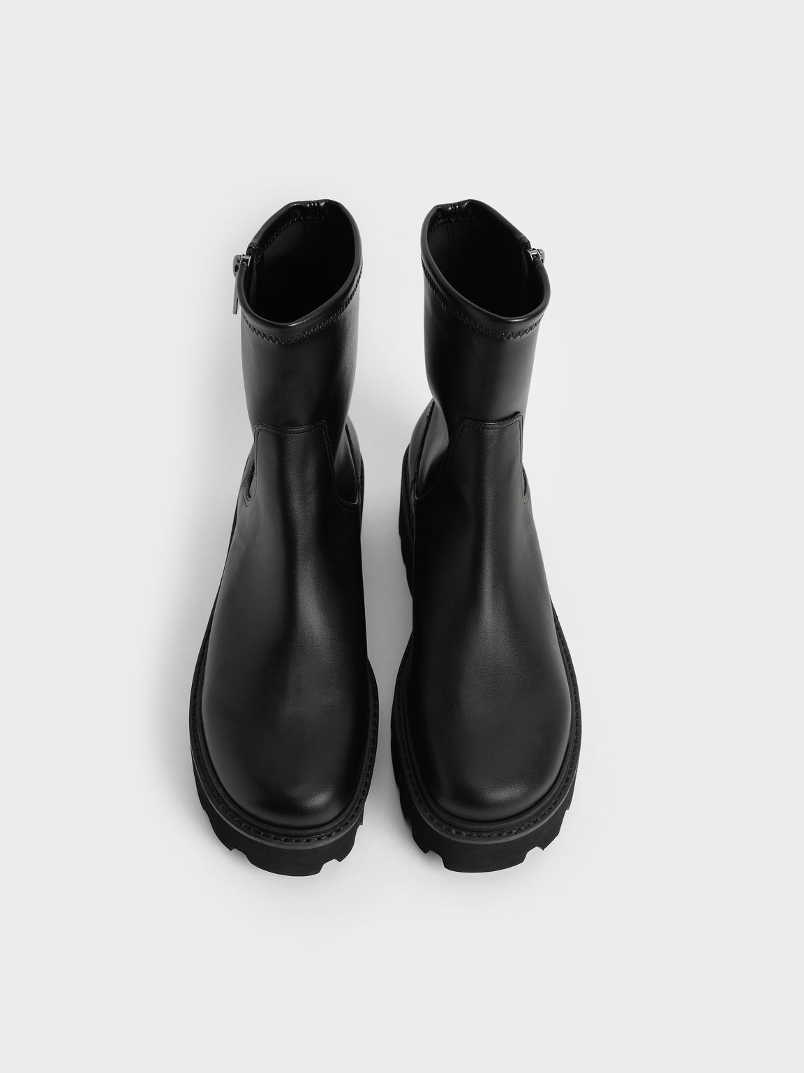 Side-Zip Ankle Boots - Black
