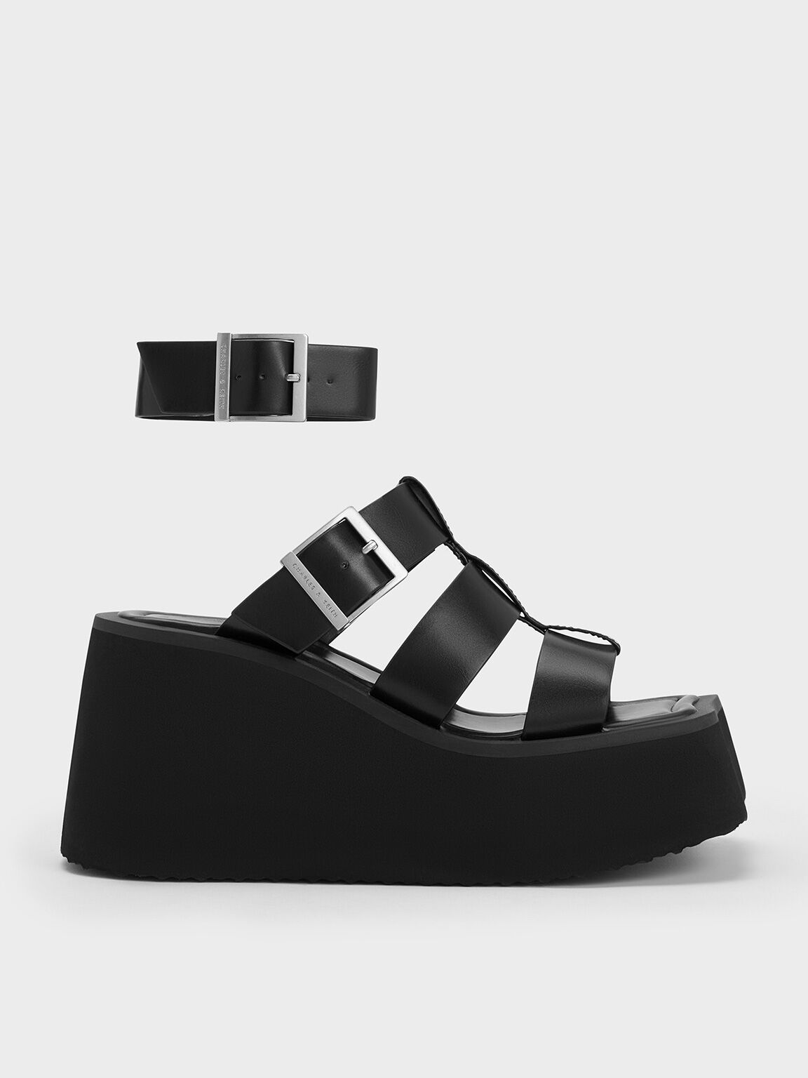 IIsa Flatform Gladiator Sandals, Black, hi-res