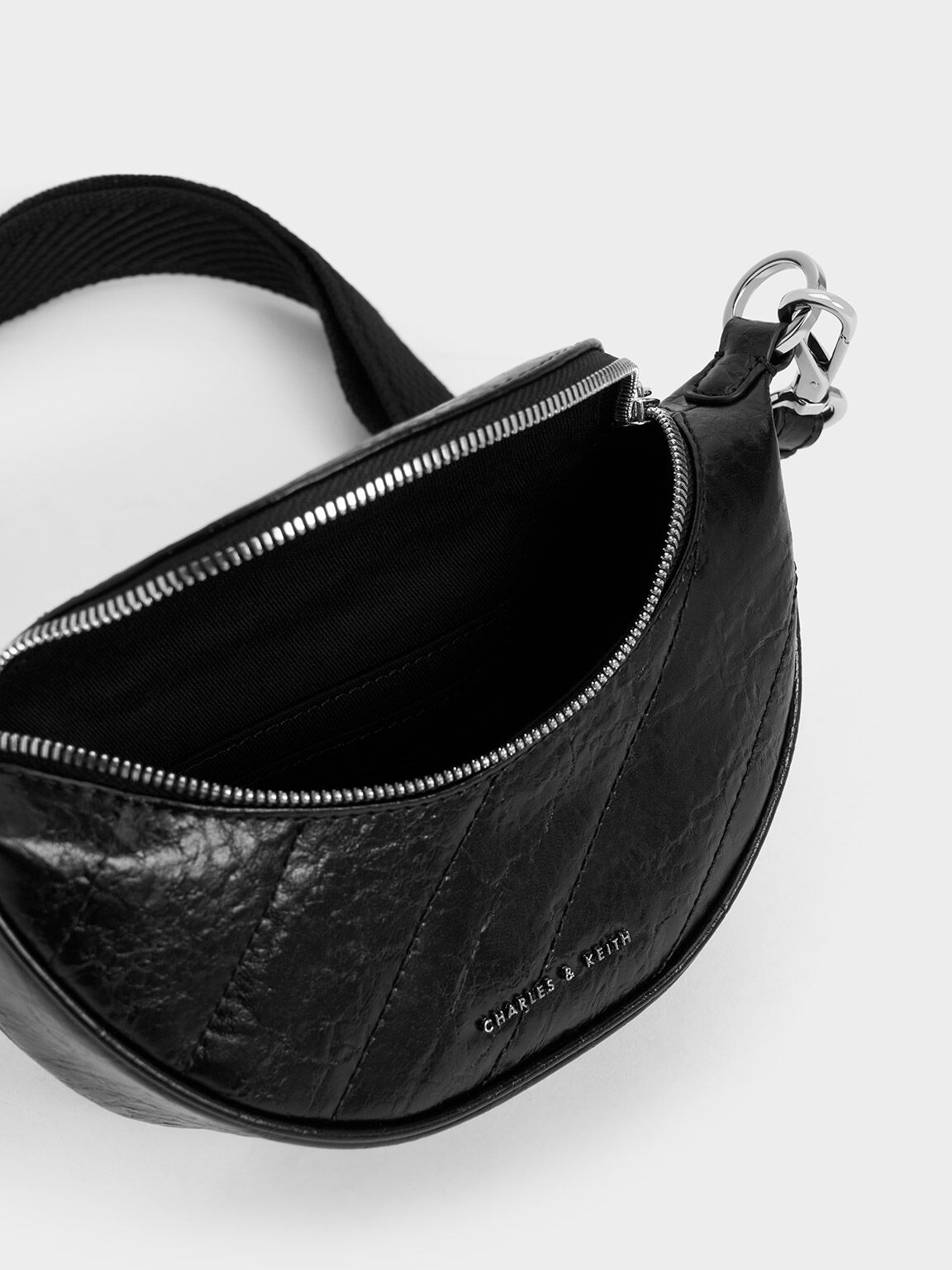 Black Half-Moon Shoulder Bag | CHARLES & KEITH