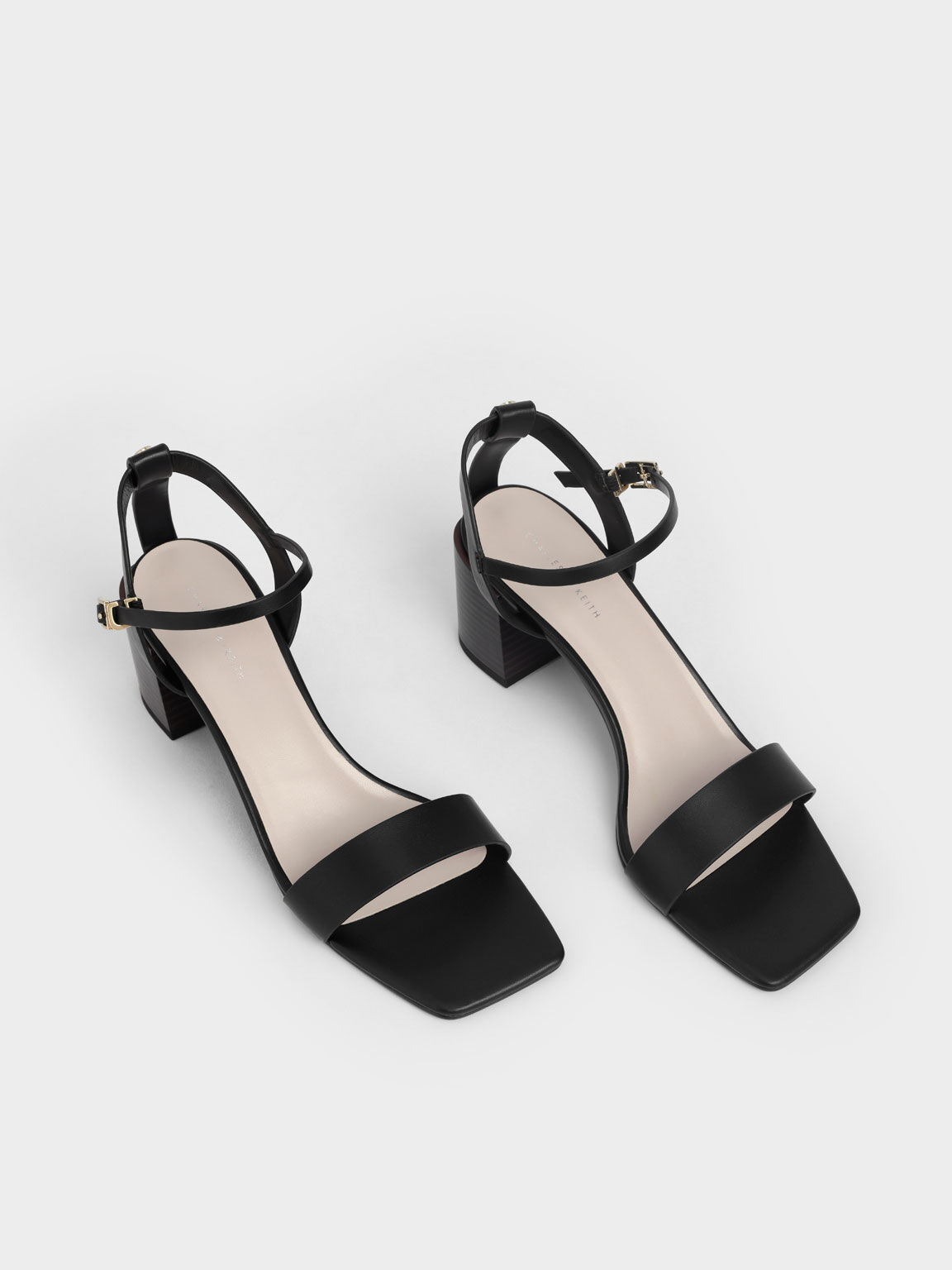 Open Toe Ankle Black Strap Flats | Street Style Store | SSS