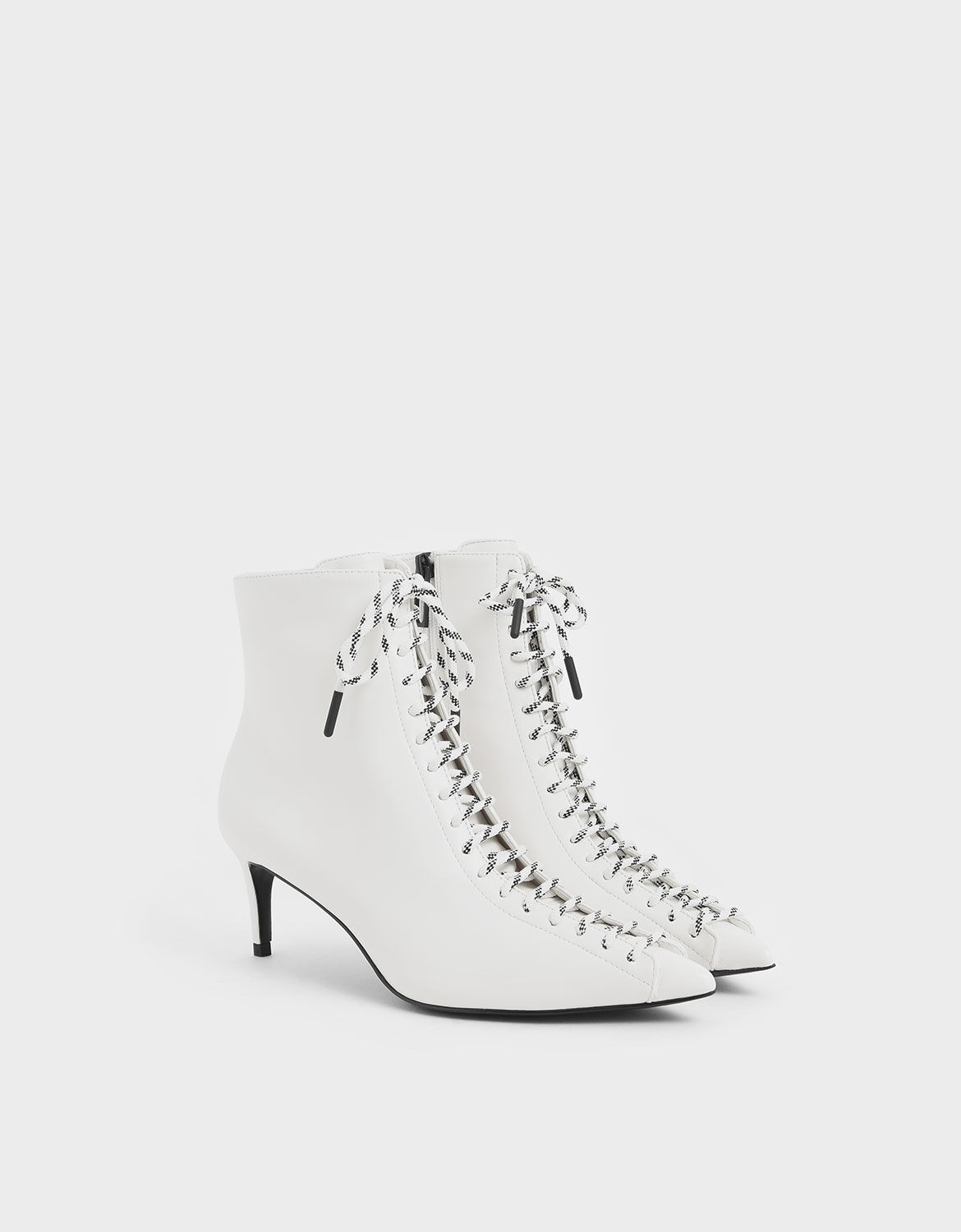white ankle boots lace up