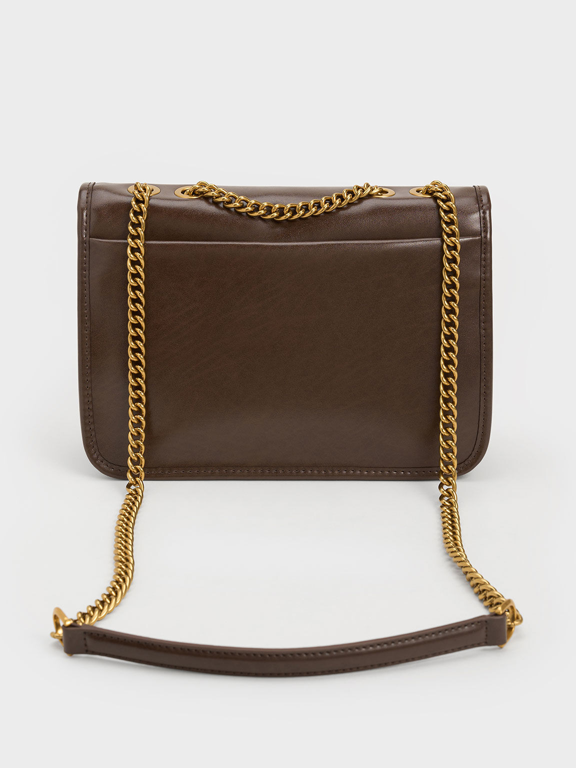 Neva Chain-Handle Shoulder Bag - Dark Brown