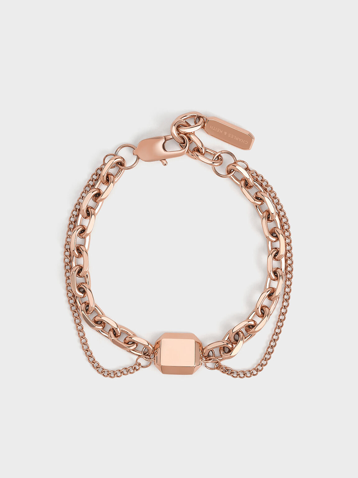 Keziah Double Chain-Link Bracelet, Rose Gold, hi-res