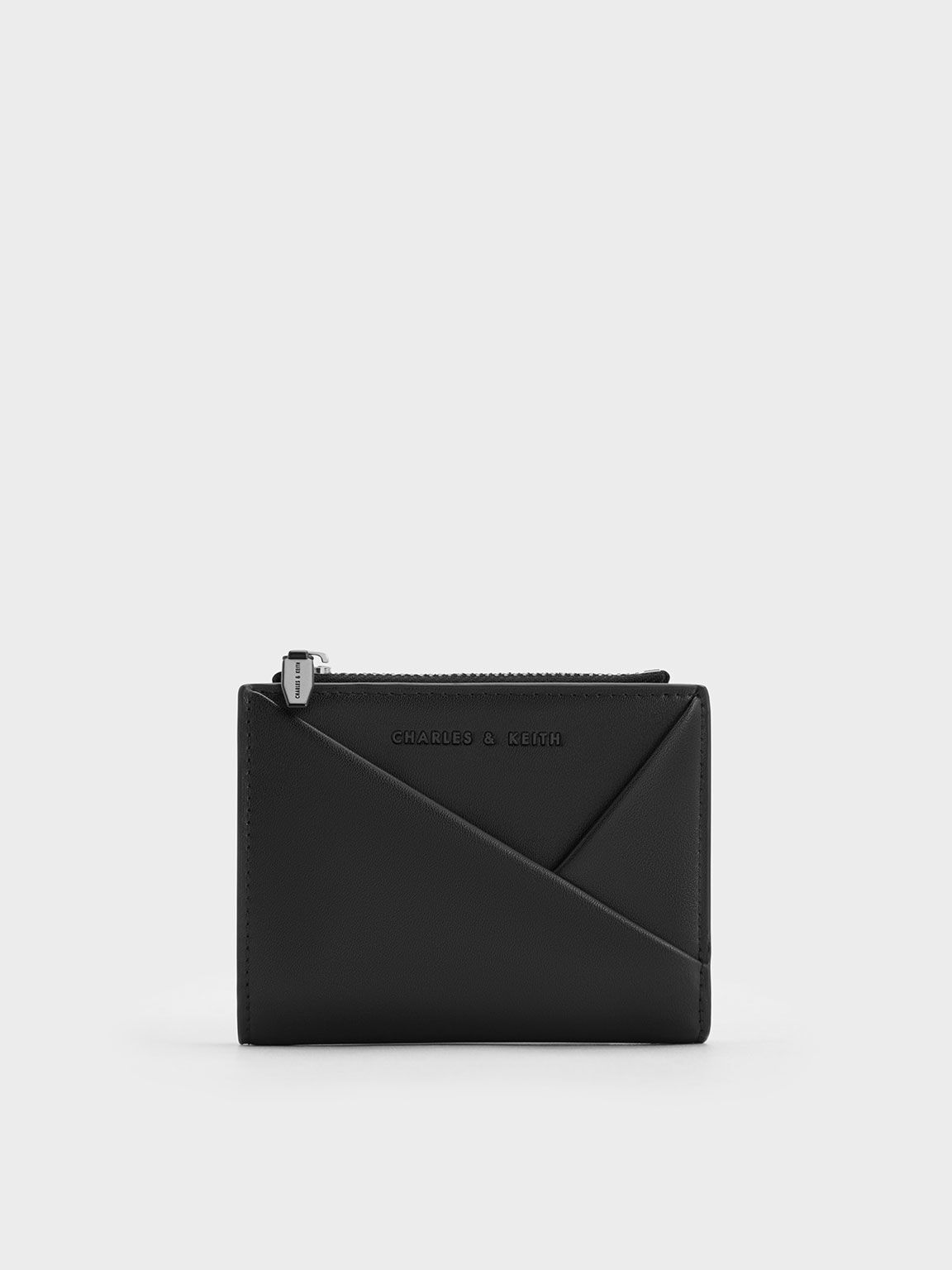 Midori Geometric Top-Zip Wallet - Noir