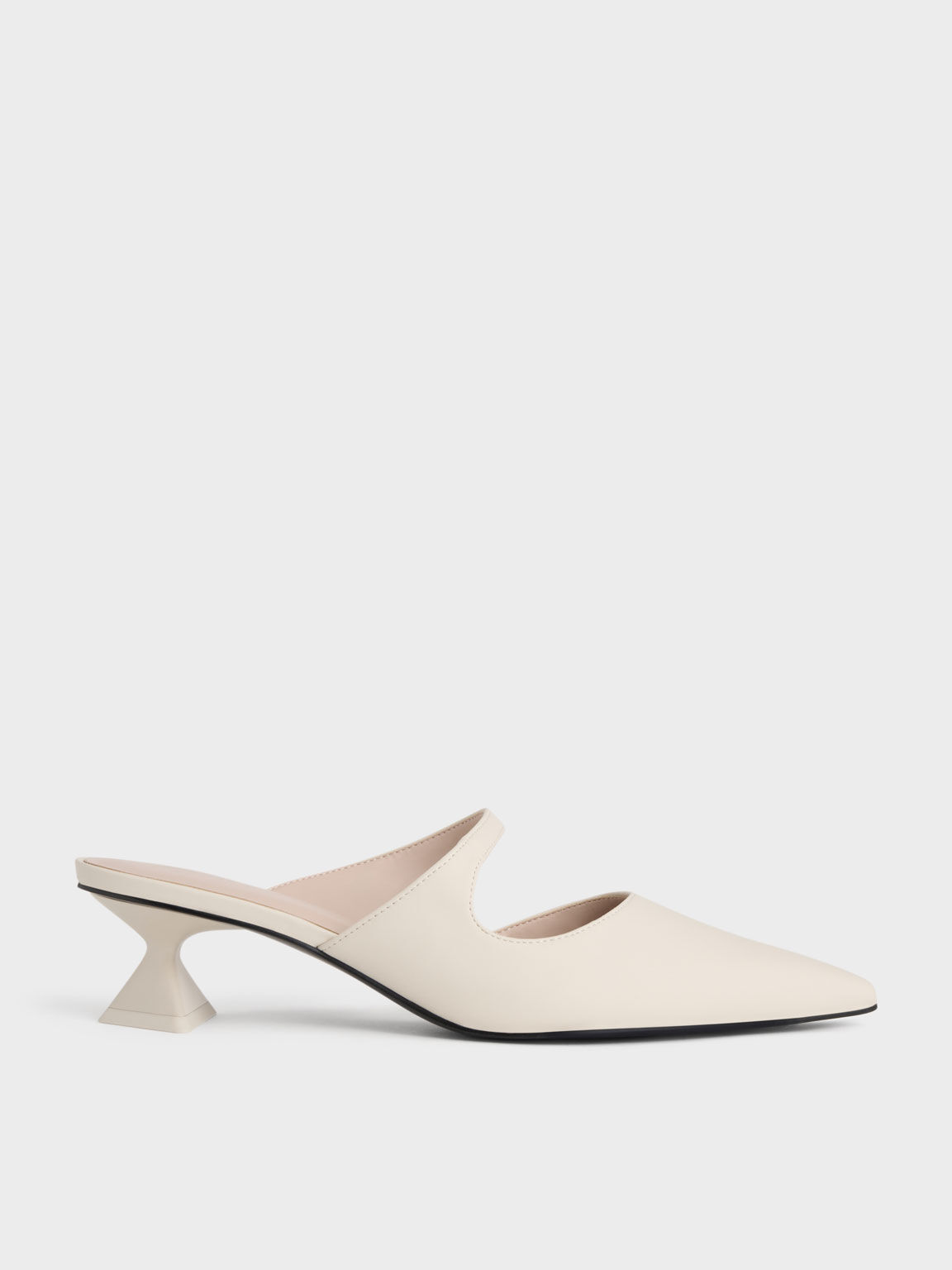 Asymmetric Sculptural Heel Pumps, Chalk, hi-res