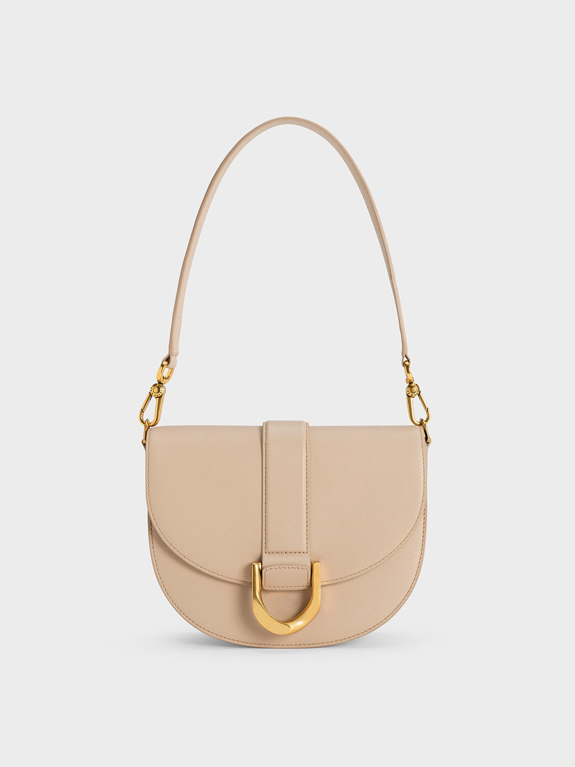 Charles & Keith Astra Canvas Tote Bag in Natural