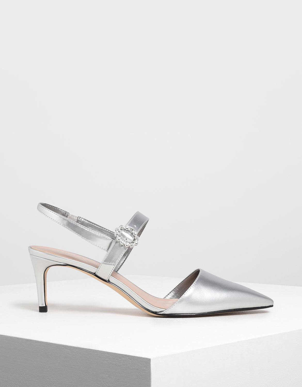 silver mary jane pumps