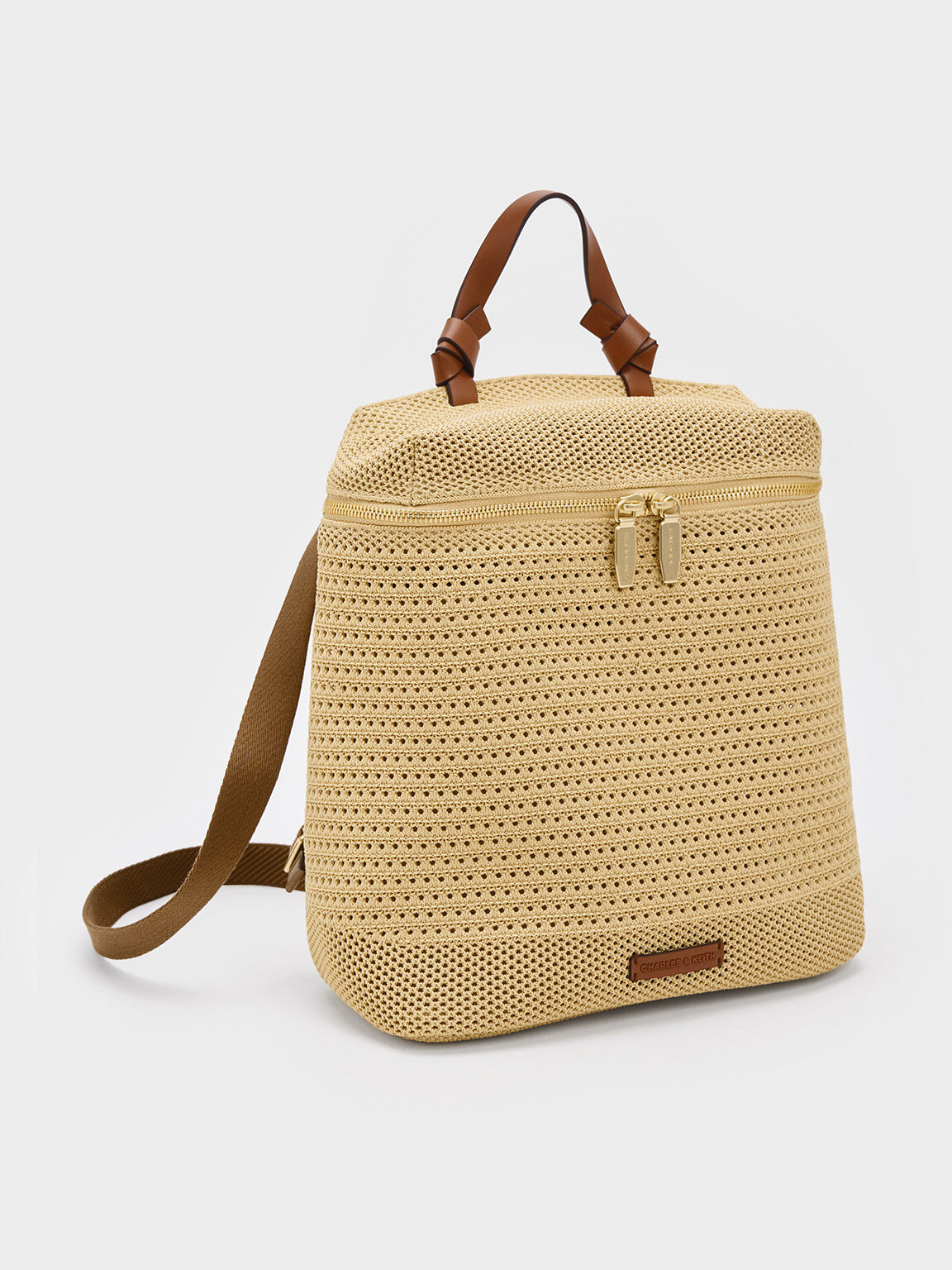 Ida Knitted Backpack, Beige, hi-res