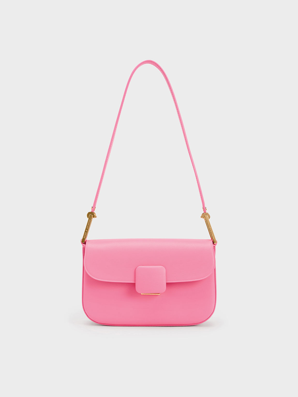 Pink Buckle Shoulder Bag with Chain Detail - PEDRO AE
