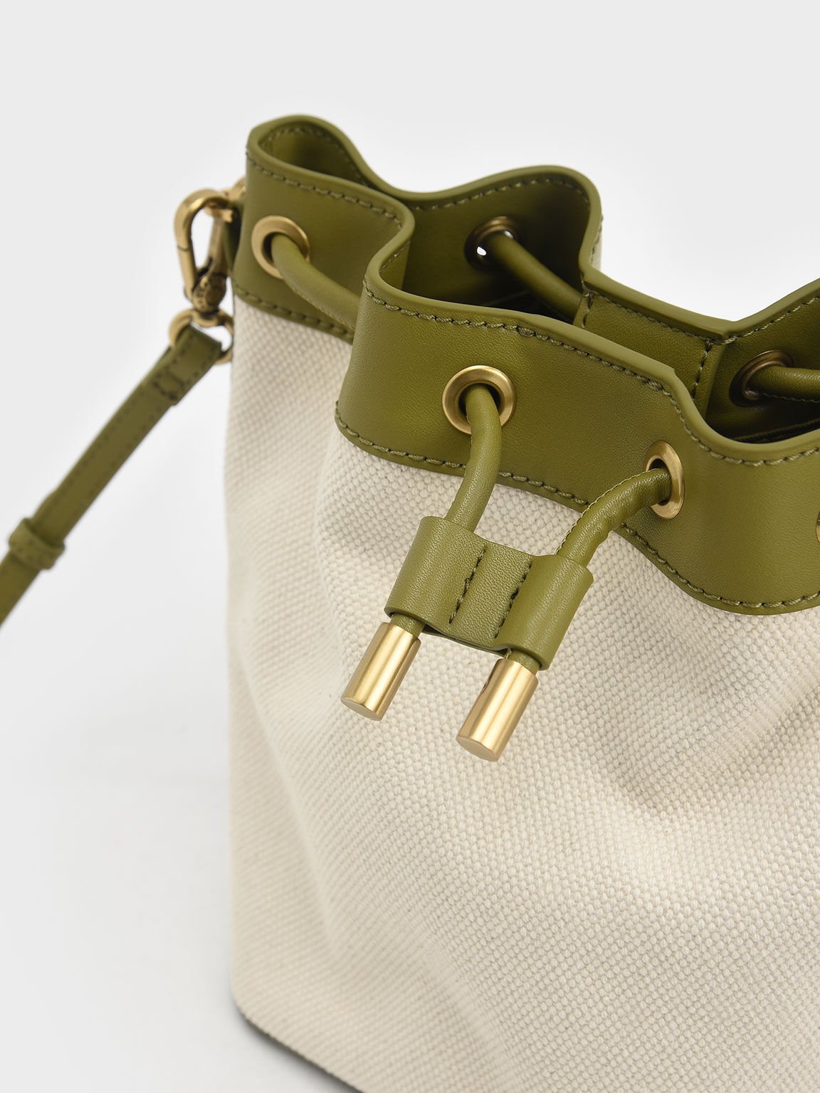 Woven Handle Canvas Bucket Bag, Multi, hi-res