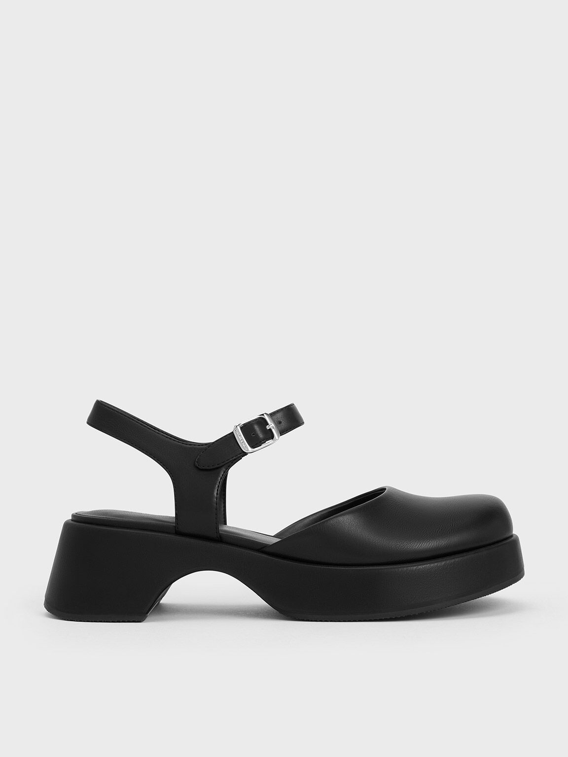 Black Crossover Ankle-Strap Sandals - CHARLES & KEITH US