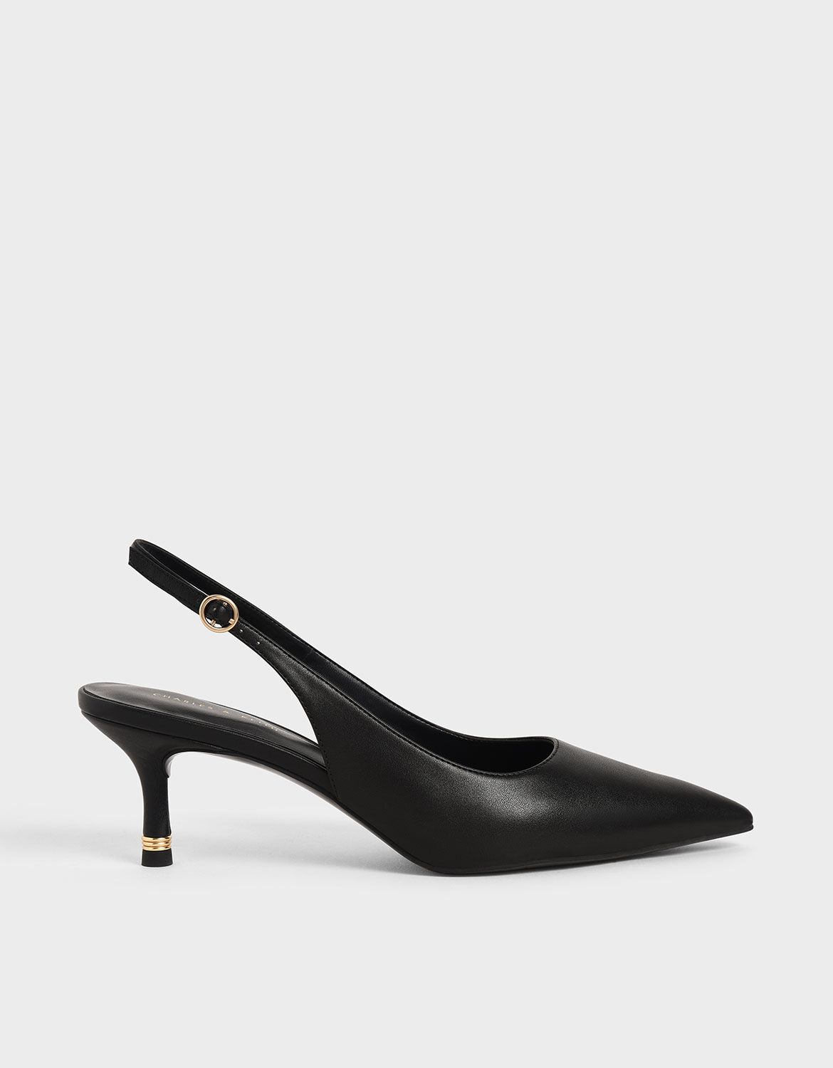 black pointed heels