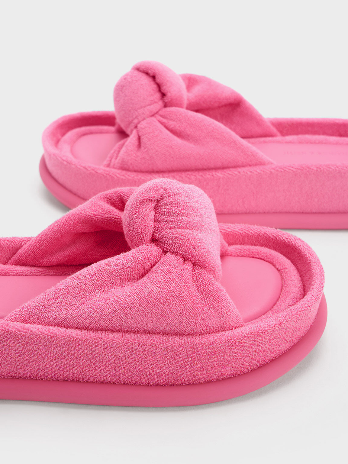 Loey Textured Knotted Slides, Pink, hi-res