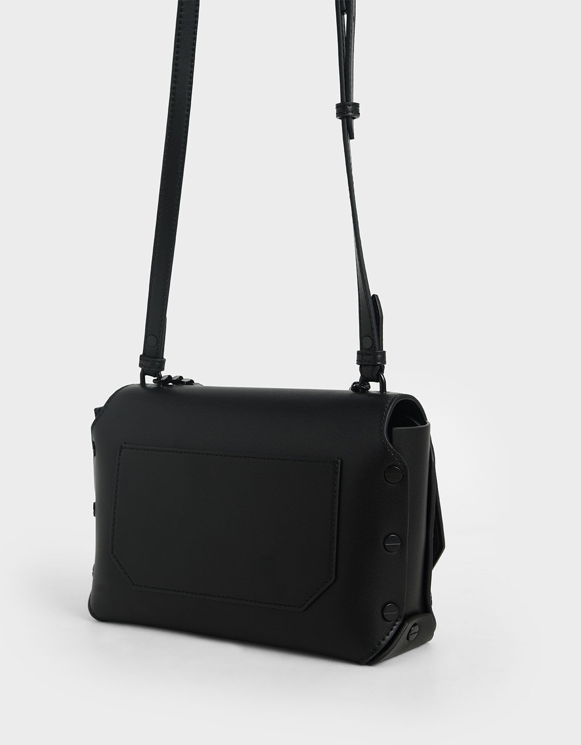 Ultra Matte Black Chain Handle Shoulder Bag - CHARLES & KEITH US