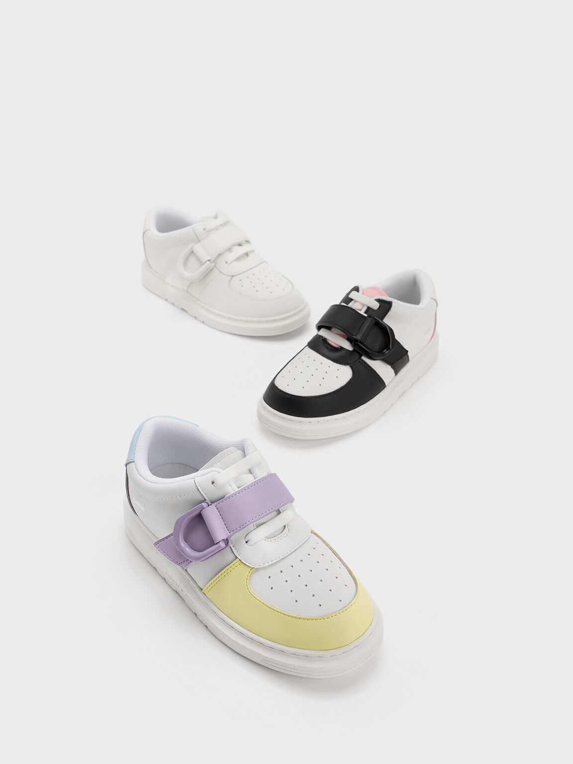 Girls' Gabine Leather Low-Top Sneaker, Multi, hi-res