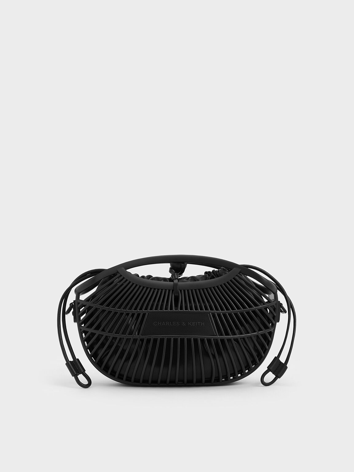 Mini Calypso Fan Curved-Handle Bag, Jet Black, hi-res
