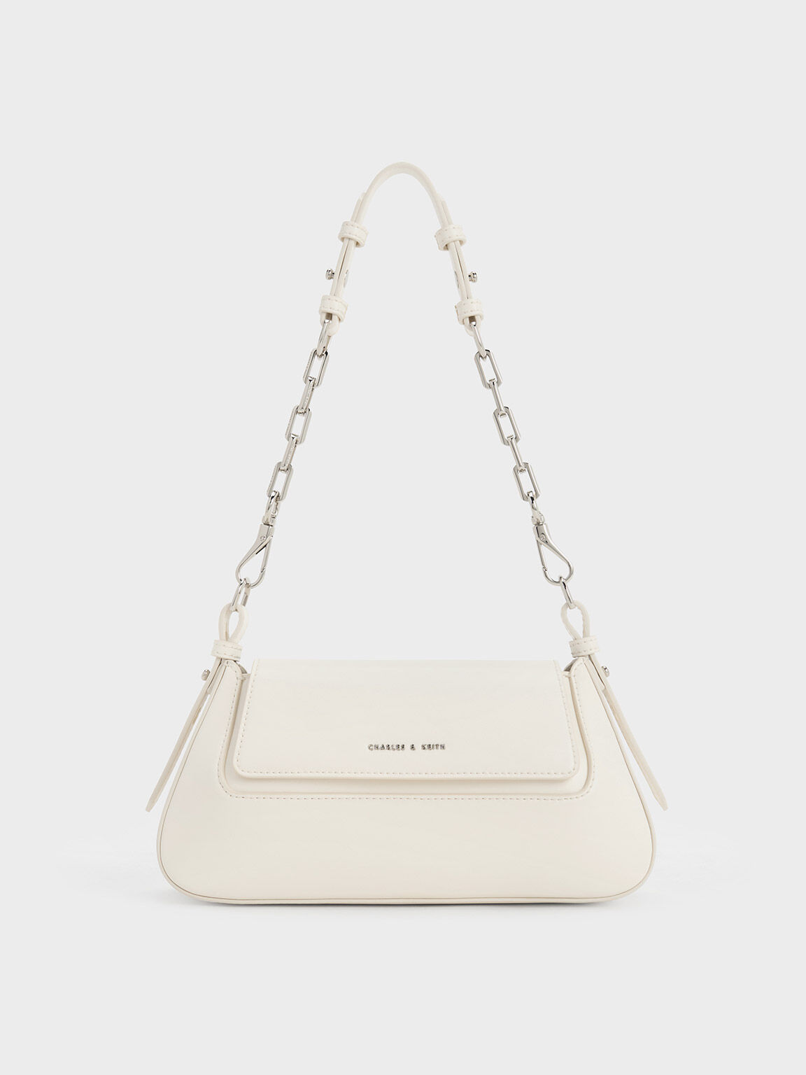 CHARLES & KEITH Two-Tone Faux Leather Front-Logo Top-Handle Crossbody Bag  for Women - Olive and Beige price in Egypt,  Egypt