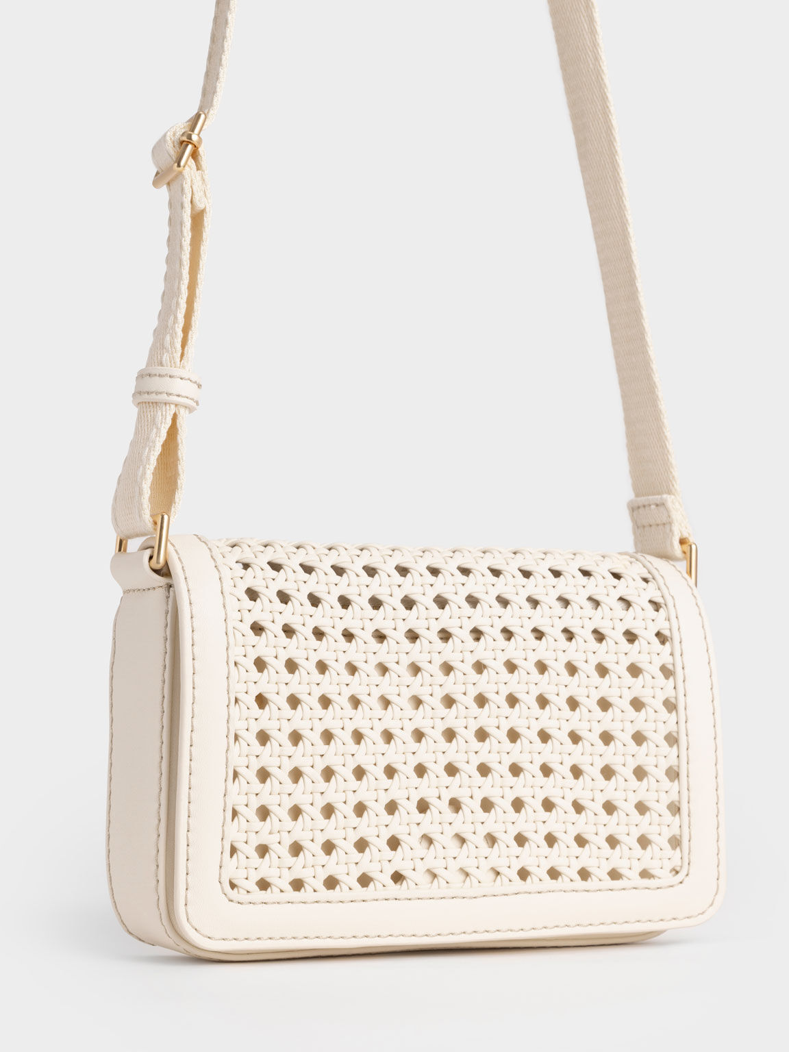 Cream Cecily Woven Shoulder Bag - CHARLES & KEITH KH
