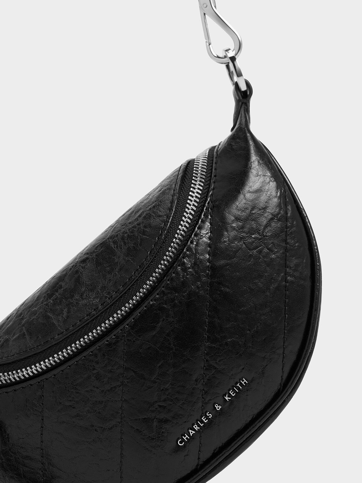 Black Half-Moon Shoulder Bag | CHARLES & KEITH