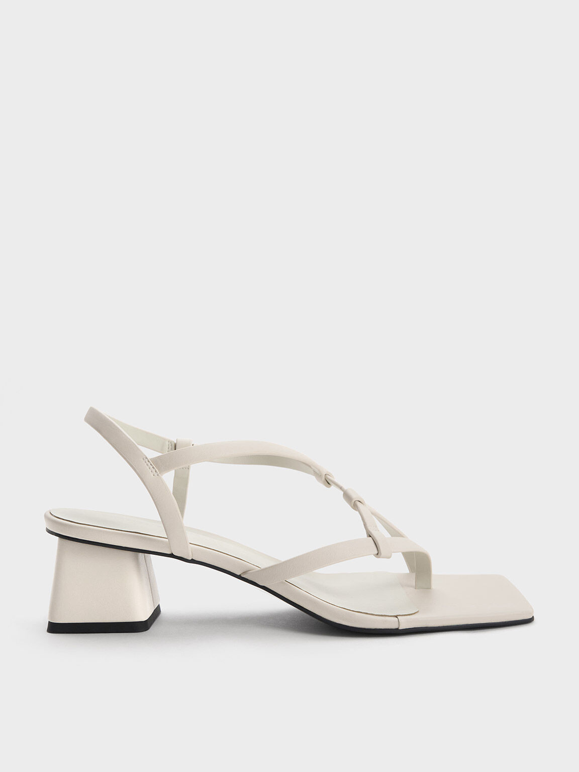 Asymmetric Interwoven Thong Sandals - Chalk