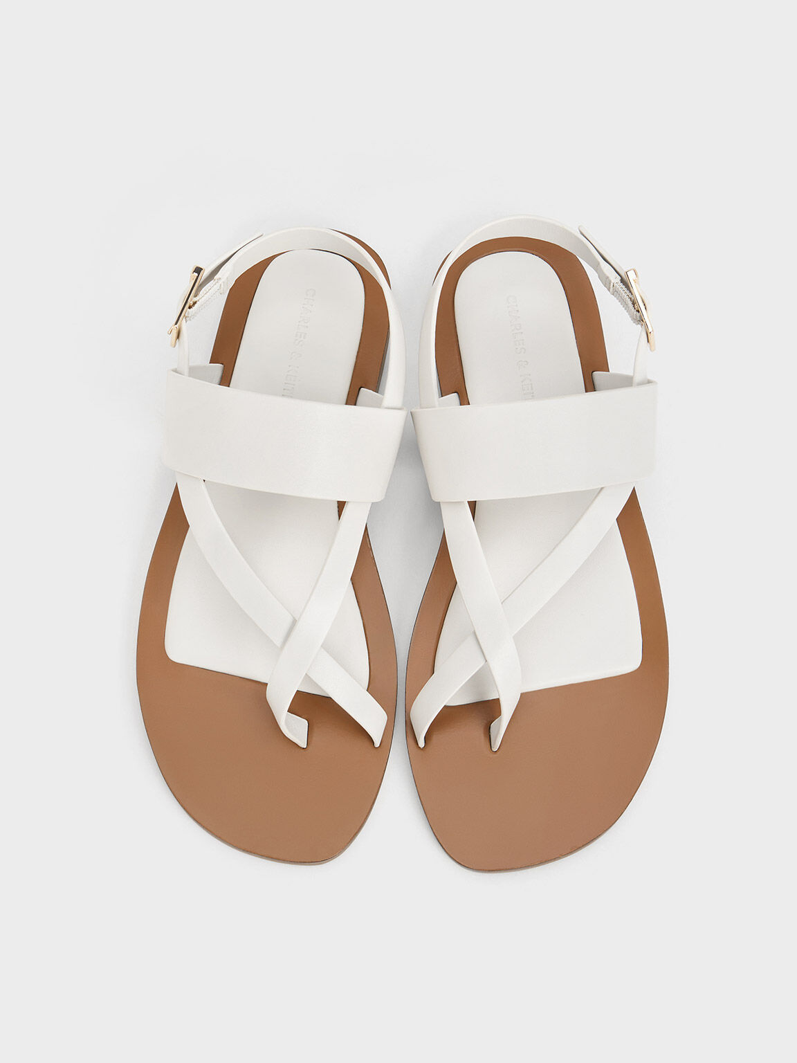 White leather sale flat sandals