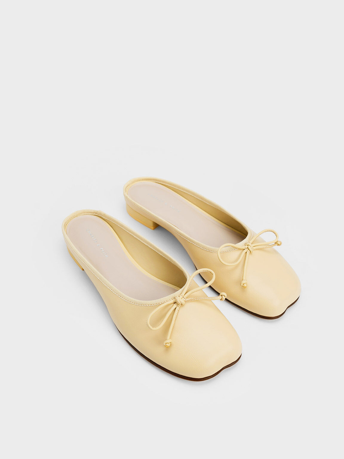 Yellow Bow Slip On Flats Charles And Keith Us 