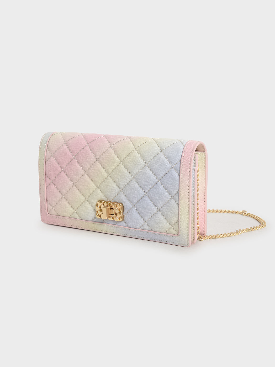 Multicoloured Micaela Quilted Long Wallet - CHARLES & KEITH US
