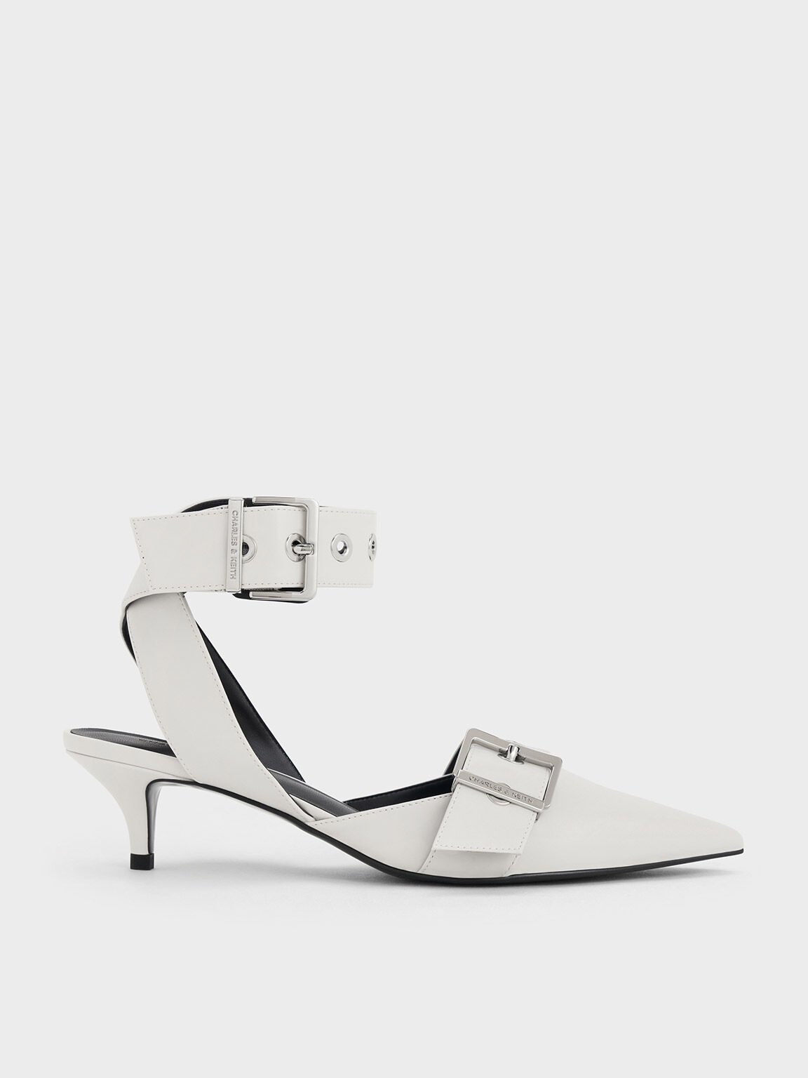 Charles & Keith Kitten Heel Ankle Boots in White | Lyst UK