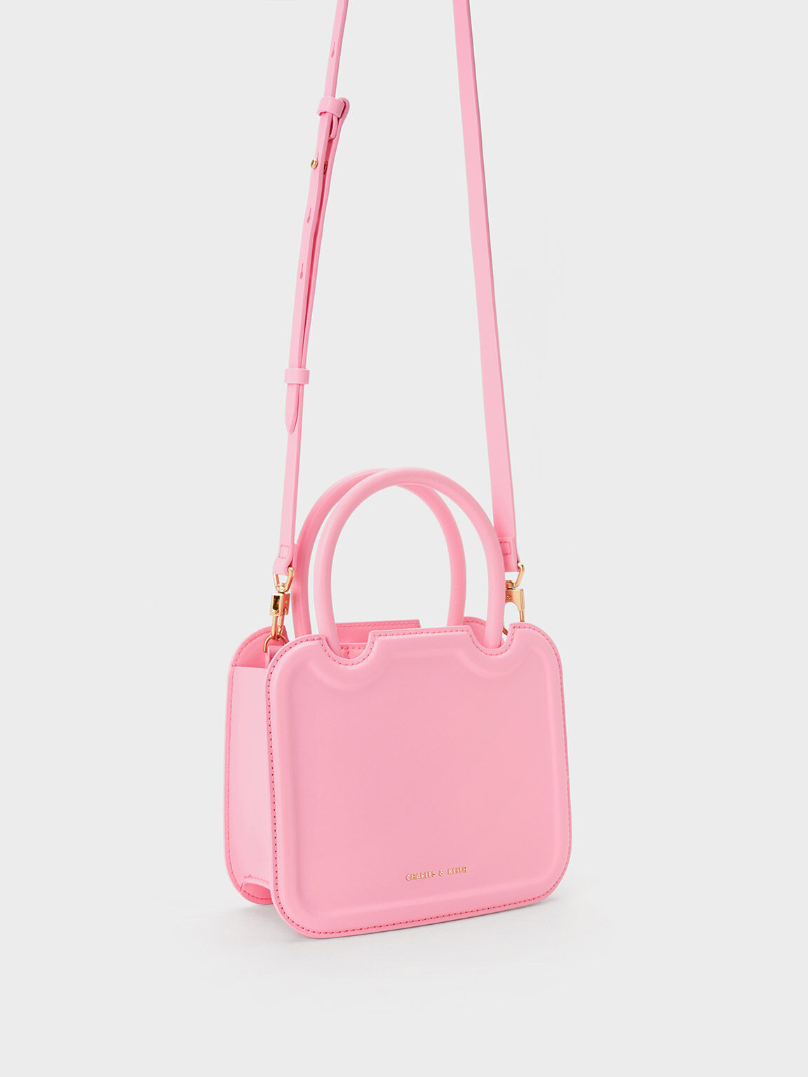 Pink Perline Sculptural Tote Bag Charles And Keith Qa 