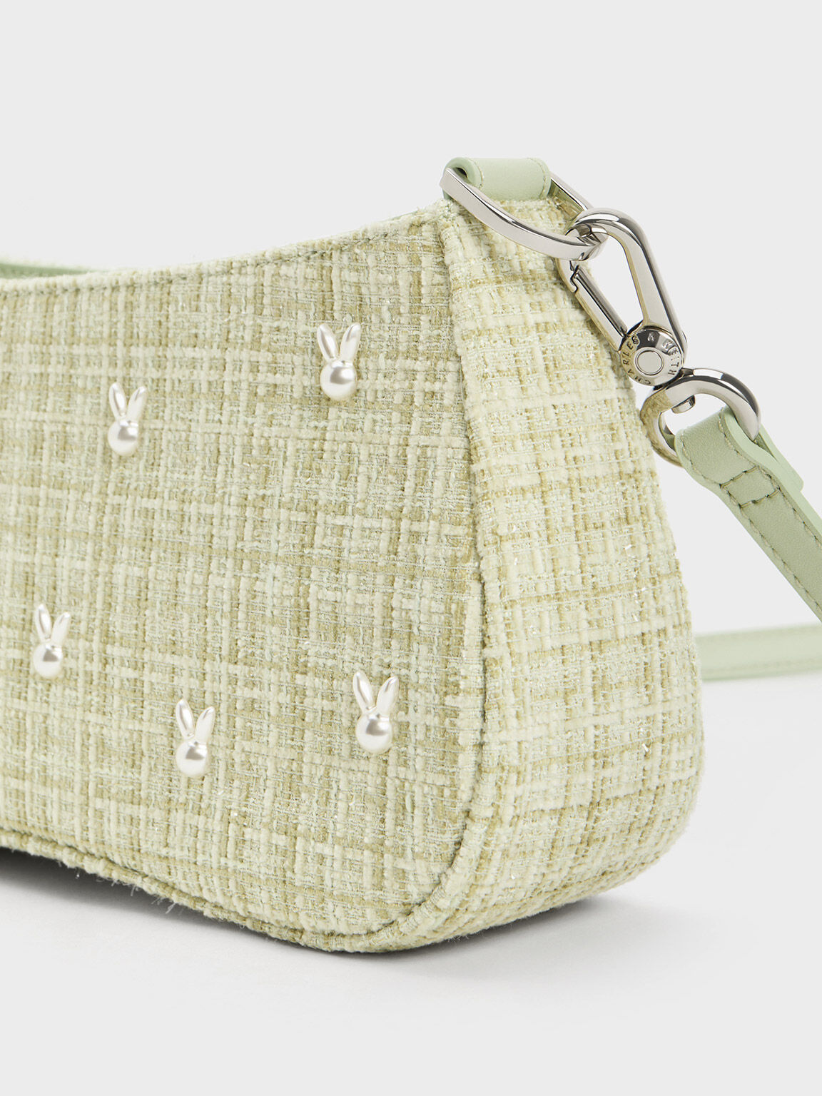 Charles & Keith Women's Bunny Tweed Shoulder Bag