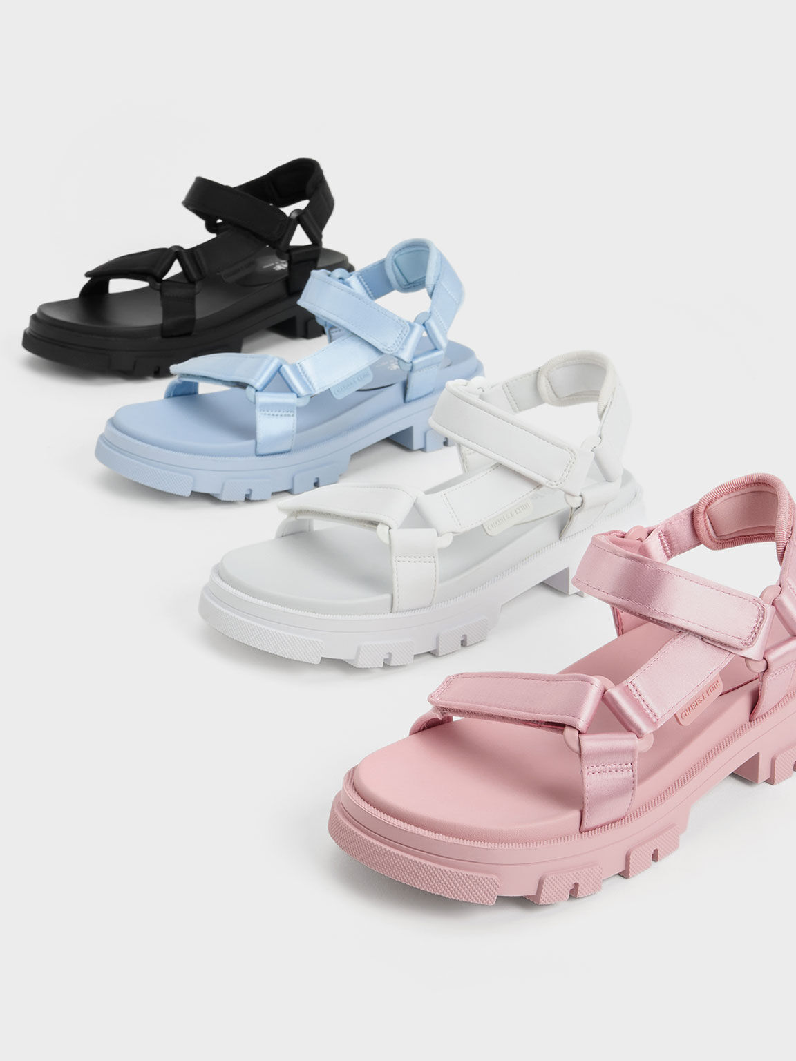 Girls' Satin Sports Sandals - White