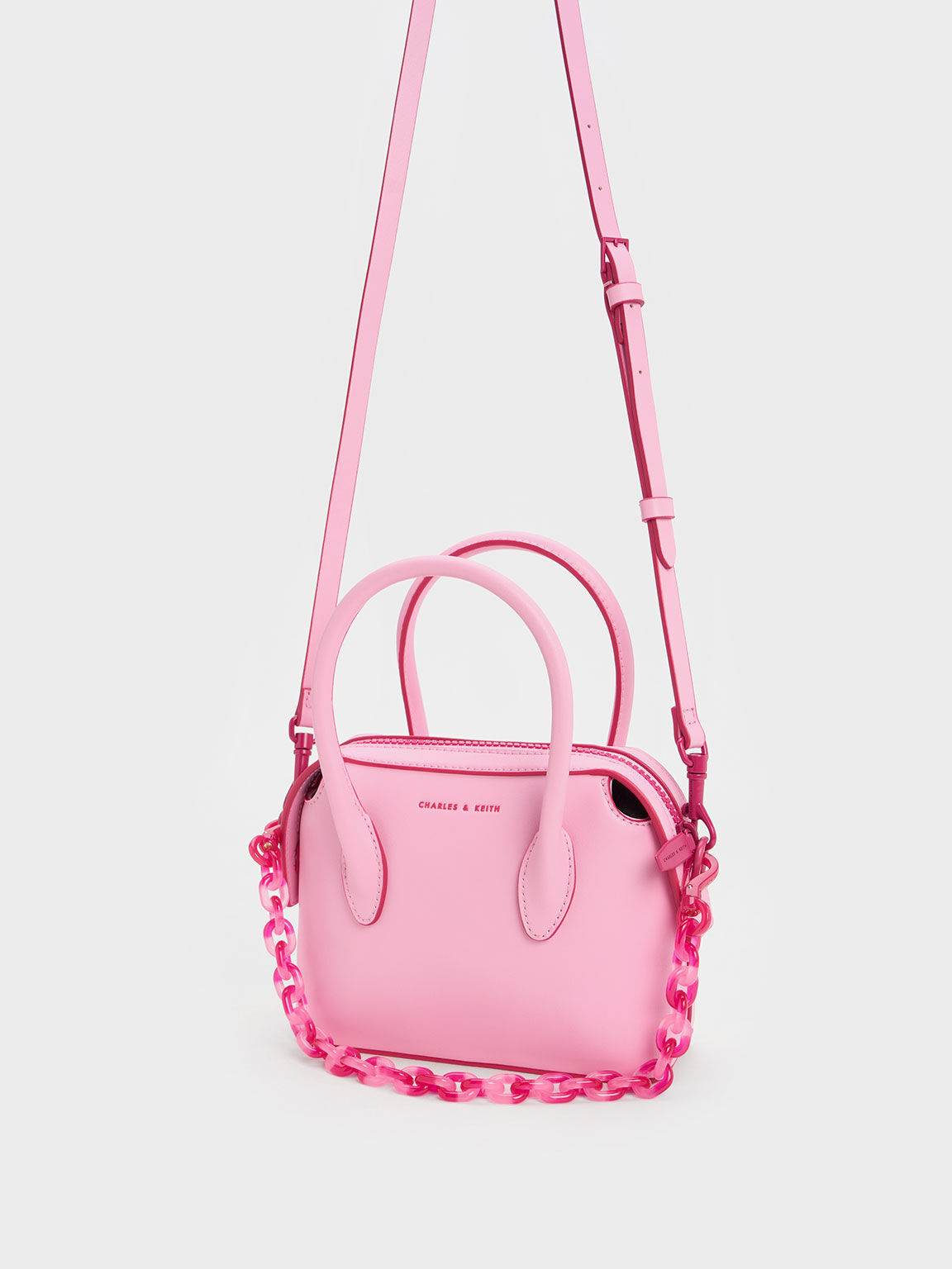 Pink Mini Double Handle Tote Bag - CHARLES & KEITH QA