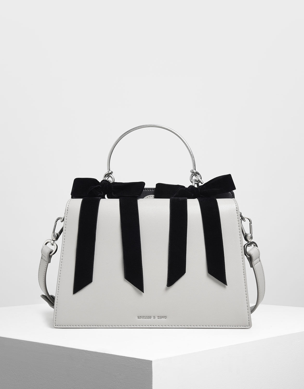 charles keith bow detail handbag