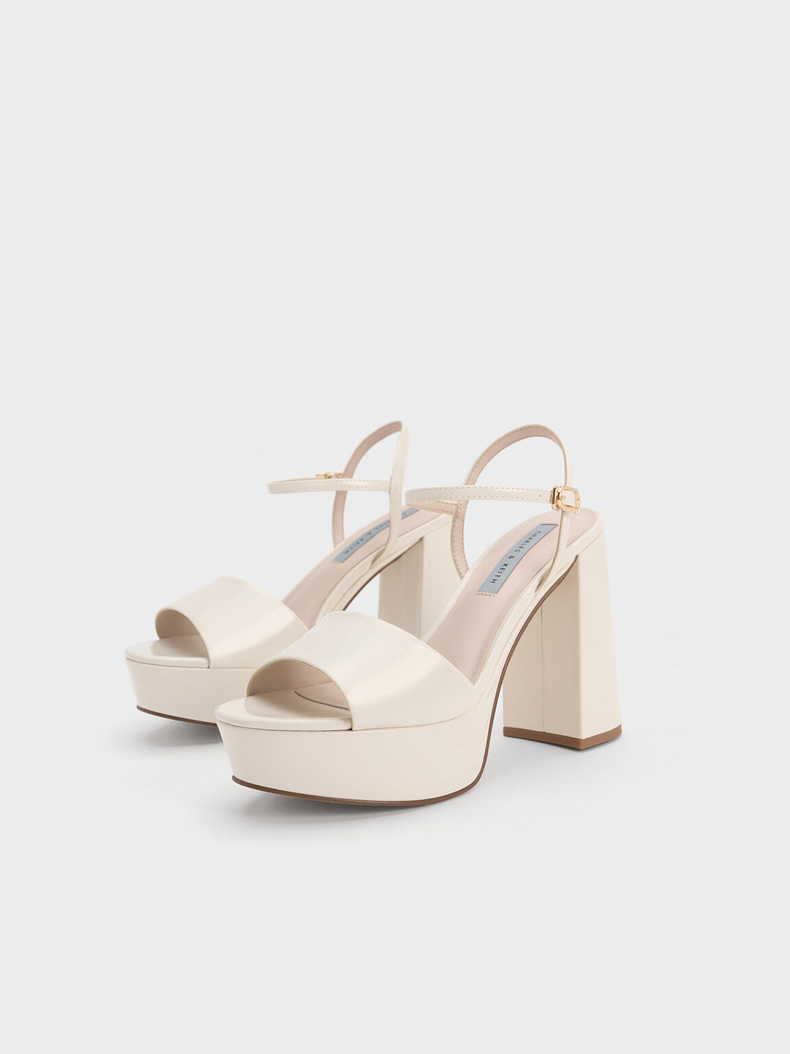 Halle Peep-Toe Metallic Platform Sandals, Chalk, hi-res