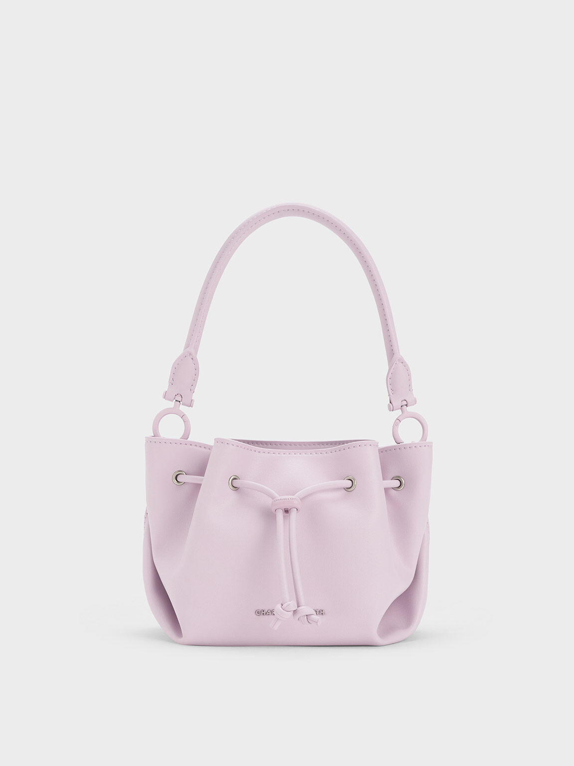 Leather handbag CHARLES & KEITH Pink in Leather - 29902297