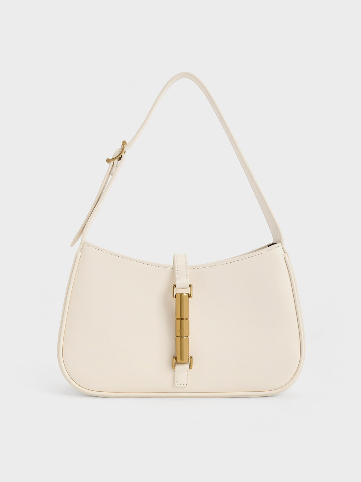 Cesia Metallic Accent Shoulder Bag, Cream, hi-res