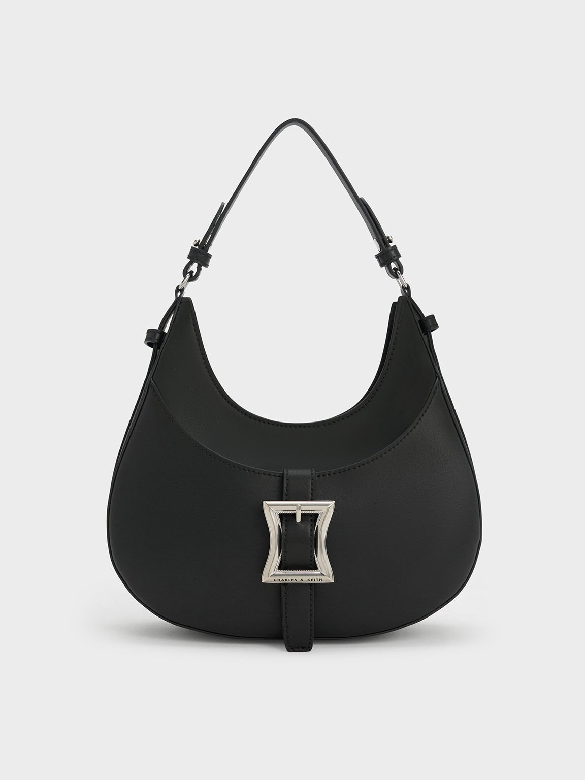 Xanthe Hobo Bag, Black, hi-res