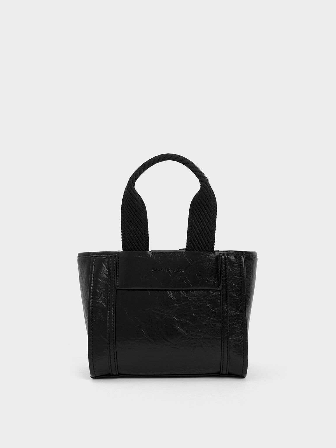Hobo Shoulder Bag - Black Crinkle