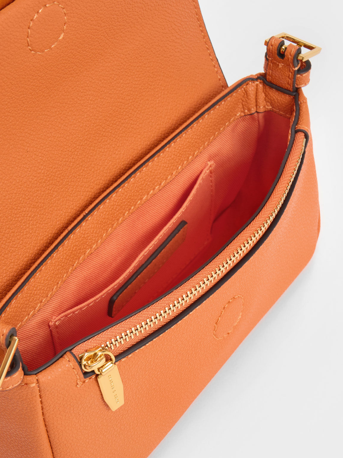 Daki Belted Shoulder Bag, Orange, hi-res