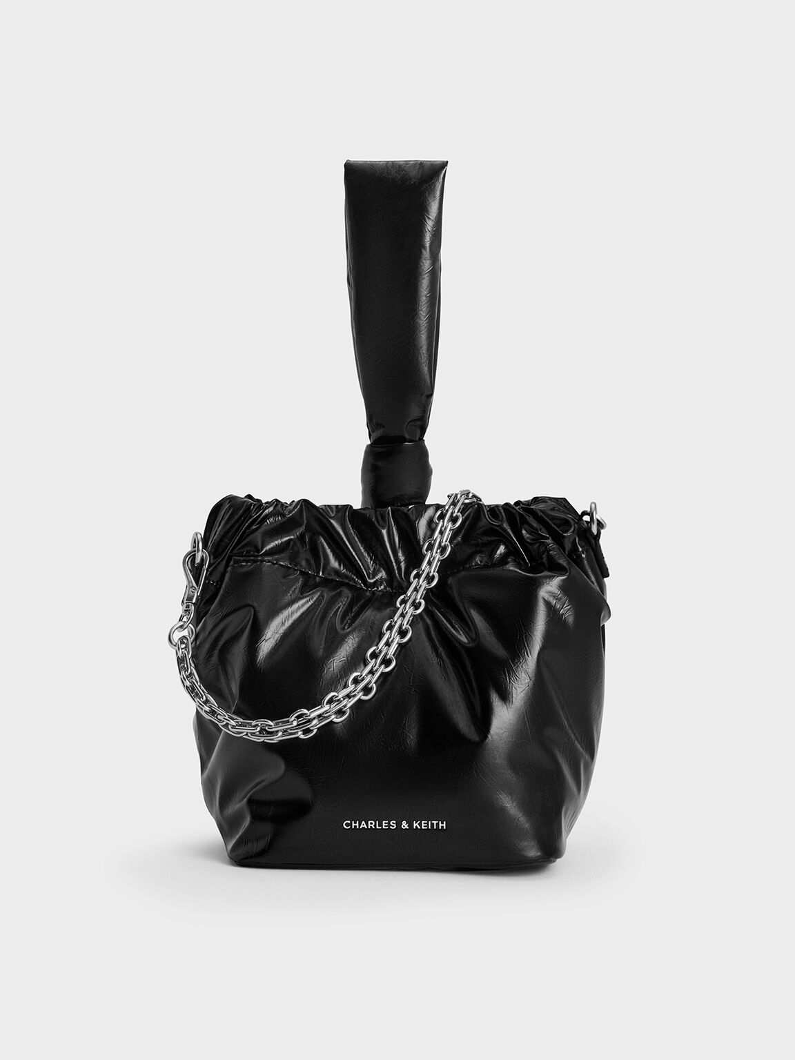 Caia Knotted Dumpling Bag, Noir, hi-res