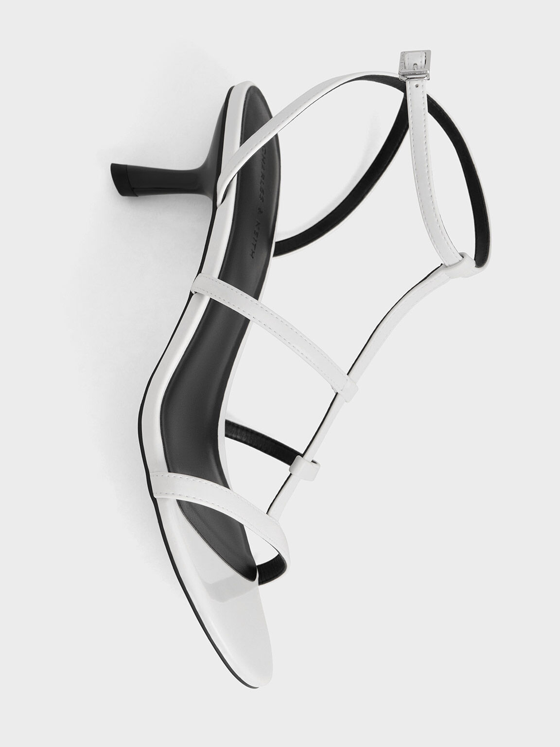 Clara Asymmetric T-Bar Sandals, White, hi-res