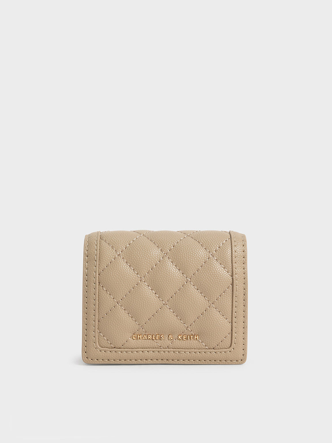 Sand Micaela Quilted Card Holder - CHARLES & KEITH TW