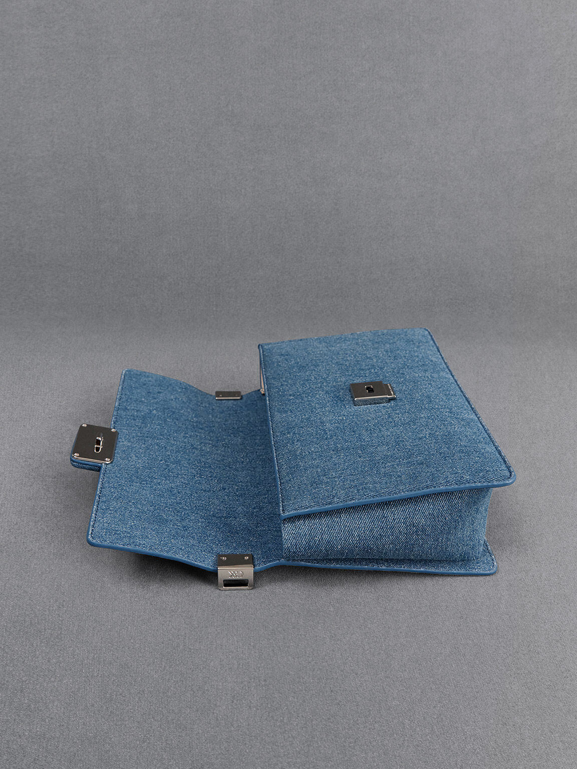 Denim Shoulder Bag, Blue, hi-res