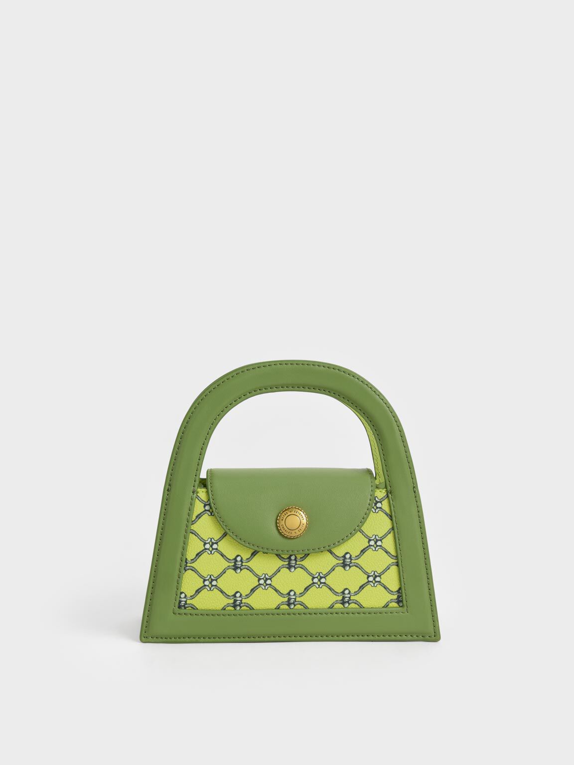 Lime Este Printed Trapeze Bag - CHARLES & KEITH International