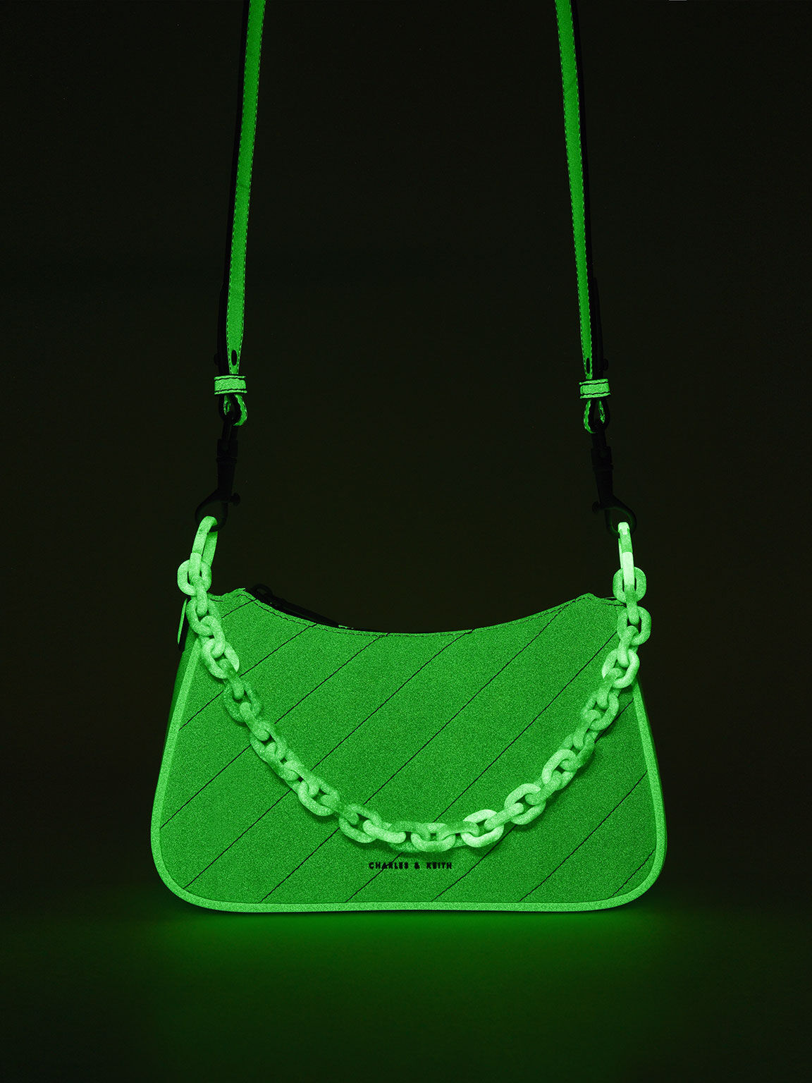 Sage Green Glow-In-The-Dark Crossbody Bag - CHARLES & KEITH US