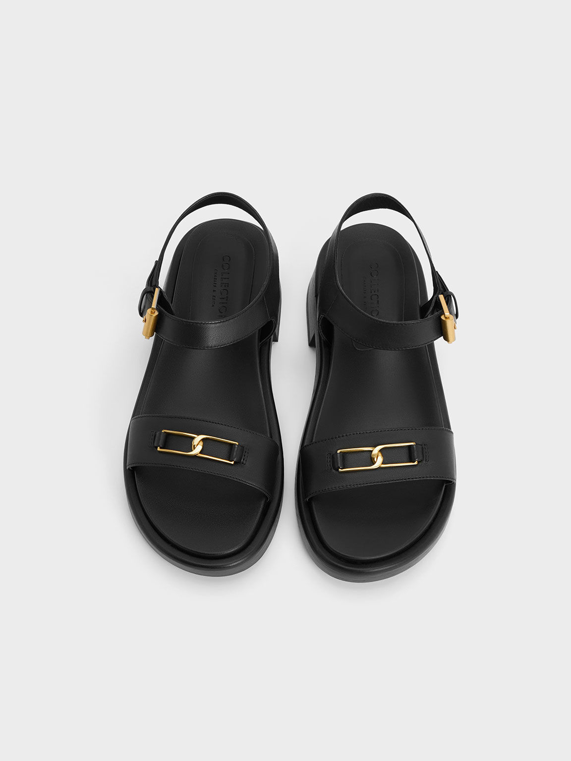 Gabine Leather Thong Sandals - Black