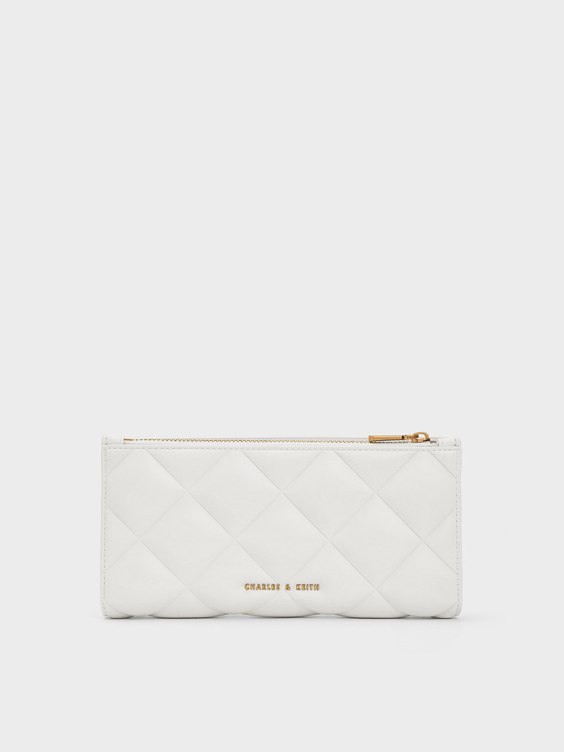 Danika Quilted Long Wallet - White