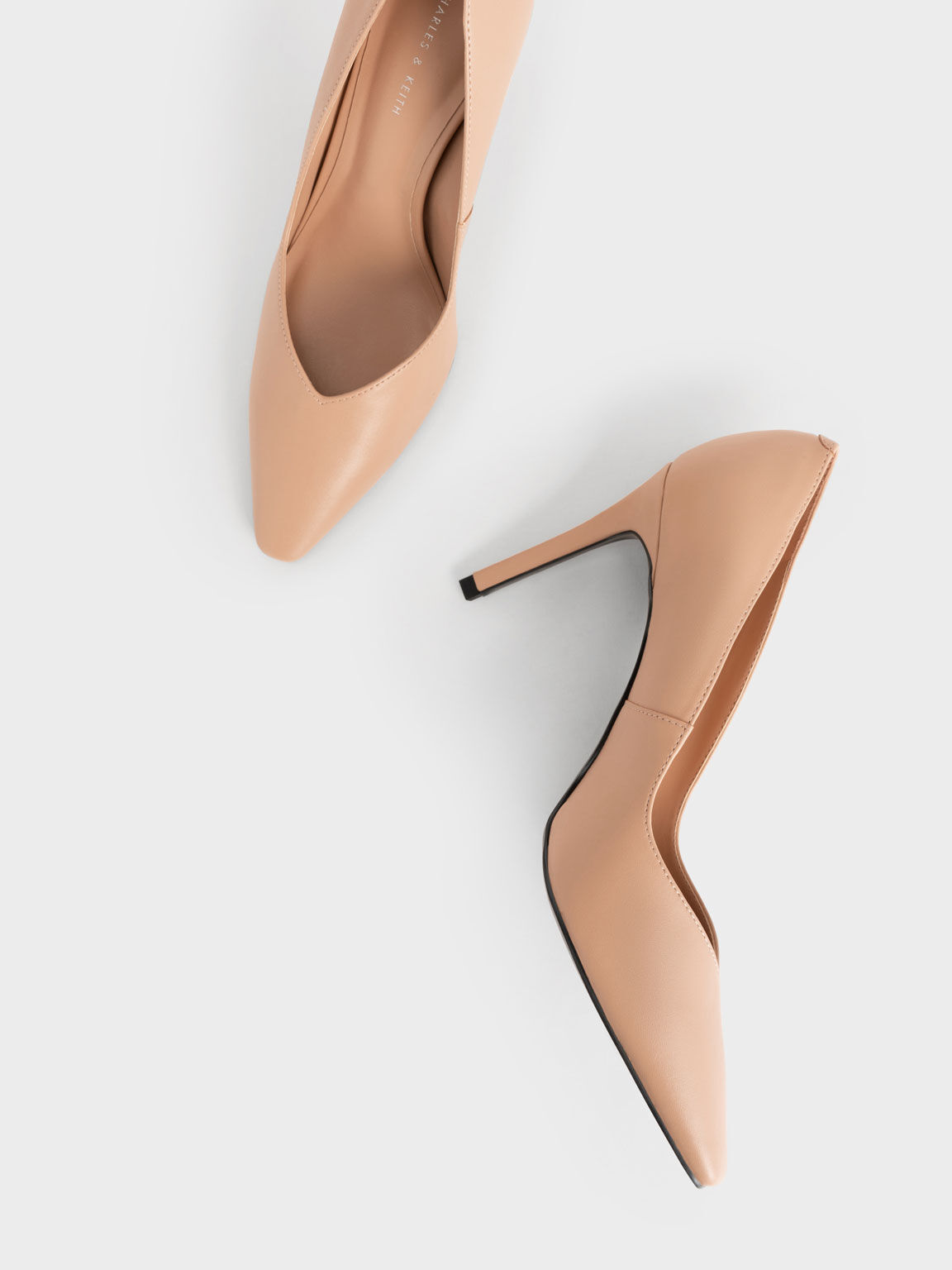 Tapered Square-Toe Pumps - Nude